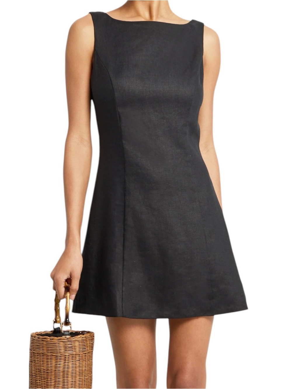 Few Moda o.p.t. Aspen Linen Mini Dress Black Lined NWT